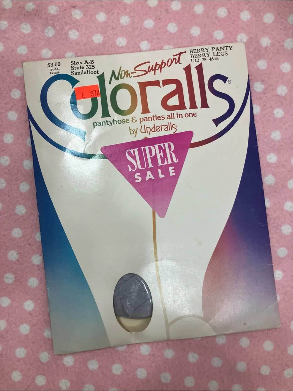 Vintage Coloralls by Underalls Berry Panty S